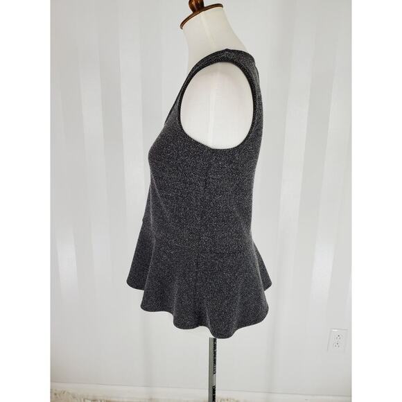ANN TAYLOR Women's Black & White Sleeveless Peplum Top Sz XS - Picture 3 of 8